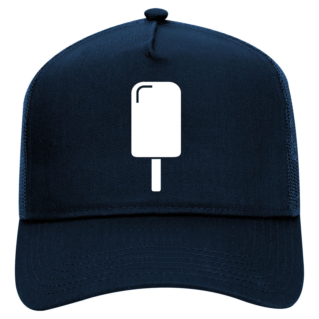 Ice Cream Bar Mens Mesh Trucker Hat Navy Blue