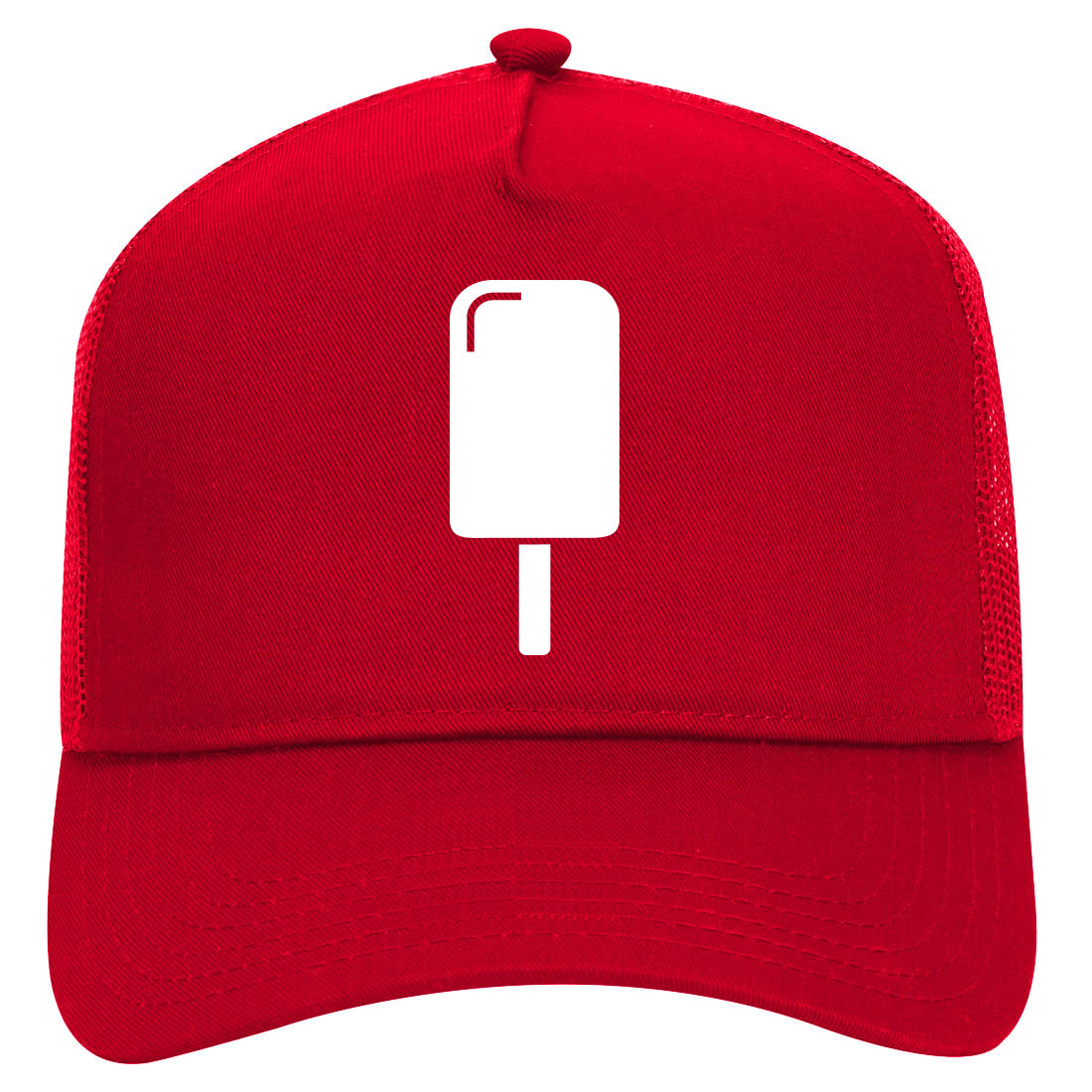 Ice Cream Bar Mens Mesh Trucker Hat Red