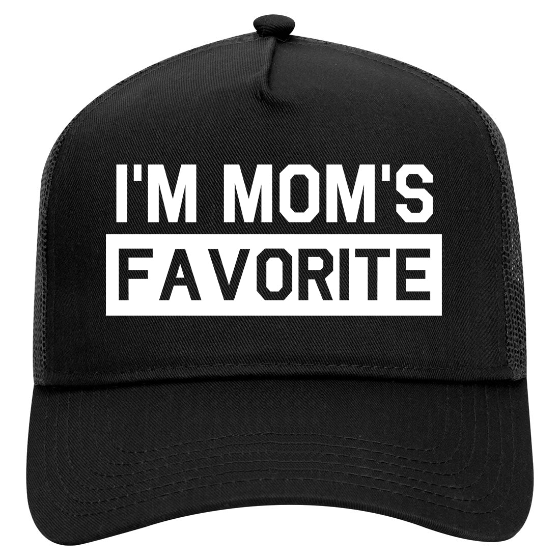 Im Moms Favorite Funny Son Mens Mesh Trucker Hat Black