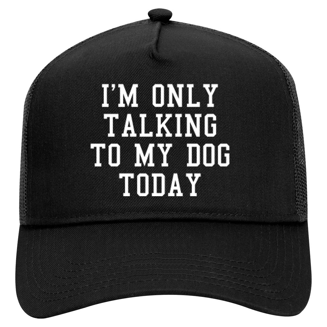 Im Only Talking To My Dog Today Mens Mesh Trucker Hat Black