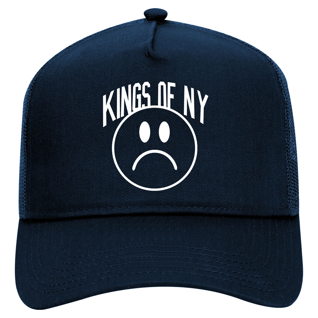 Im Upset Sad Face Mens Mesh Trucker Hat Navy Blue