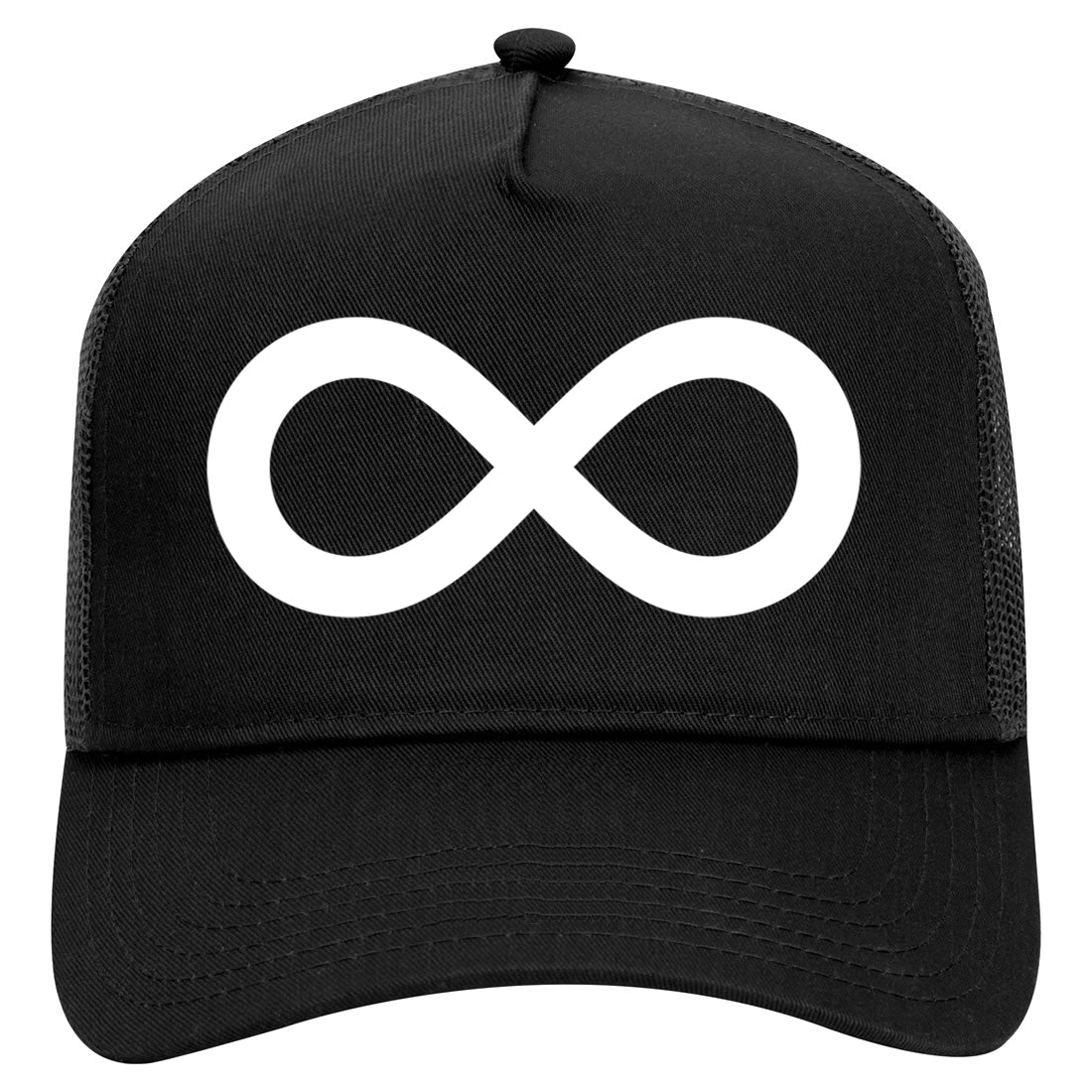 Infinity Symbol Mens Mesh Trucker Hat Black