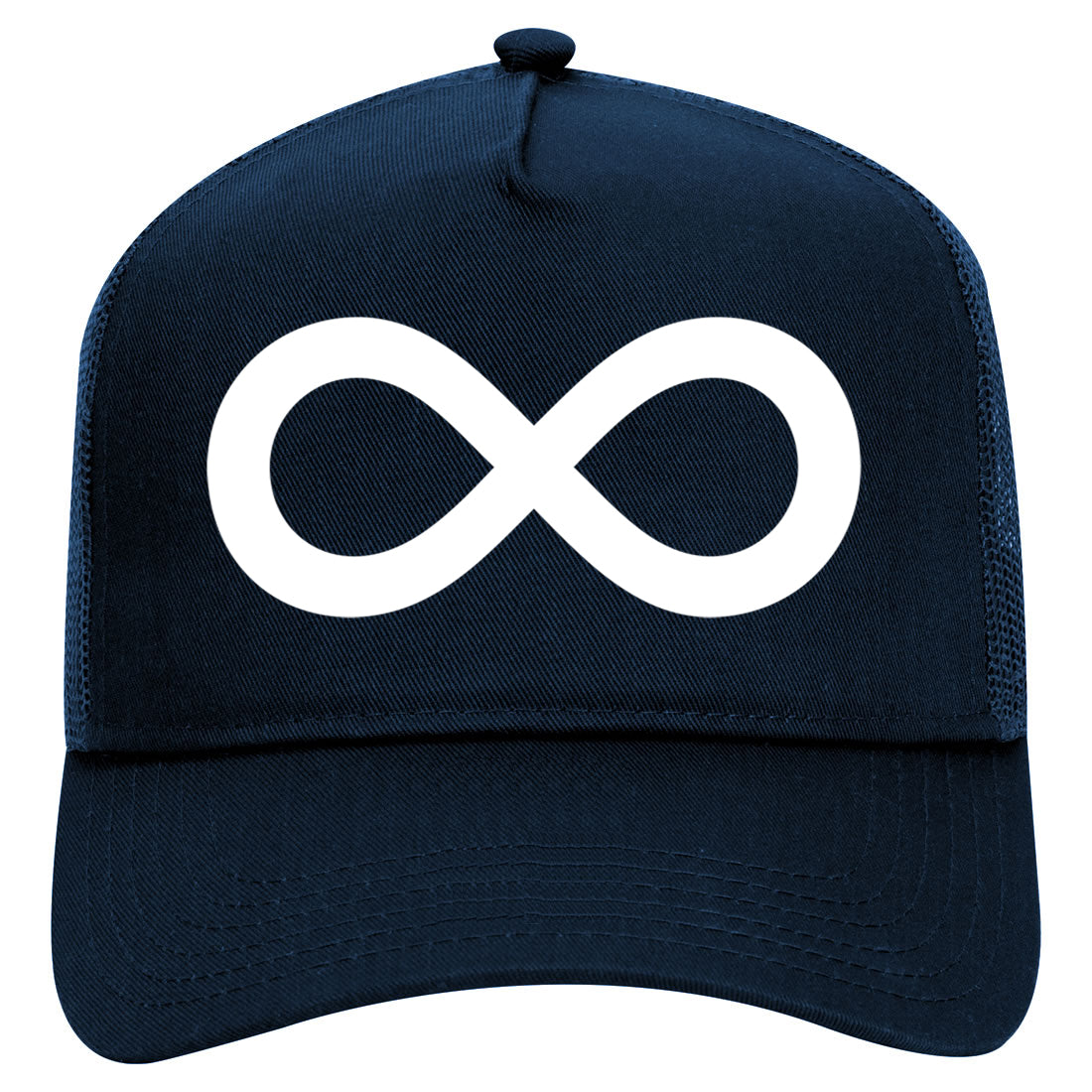 Infinity Symbol Mens Mesh Trucker Hat Navy Blue