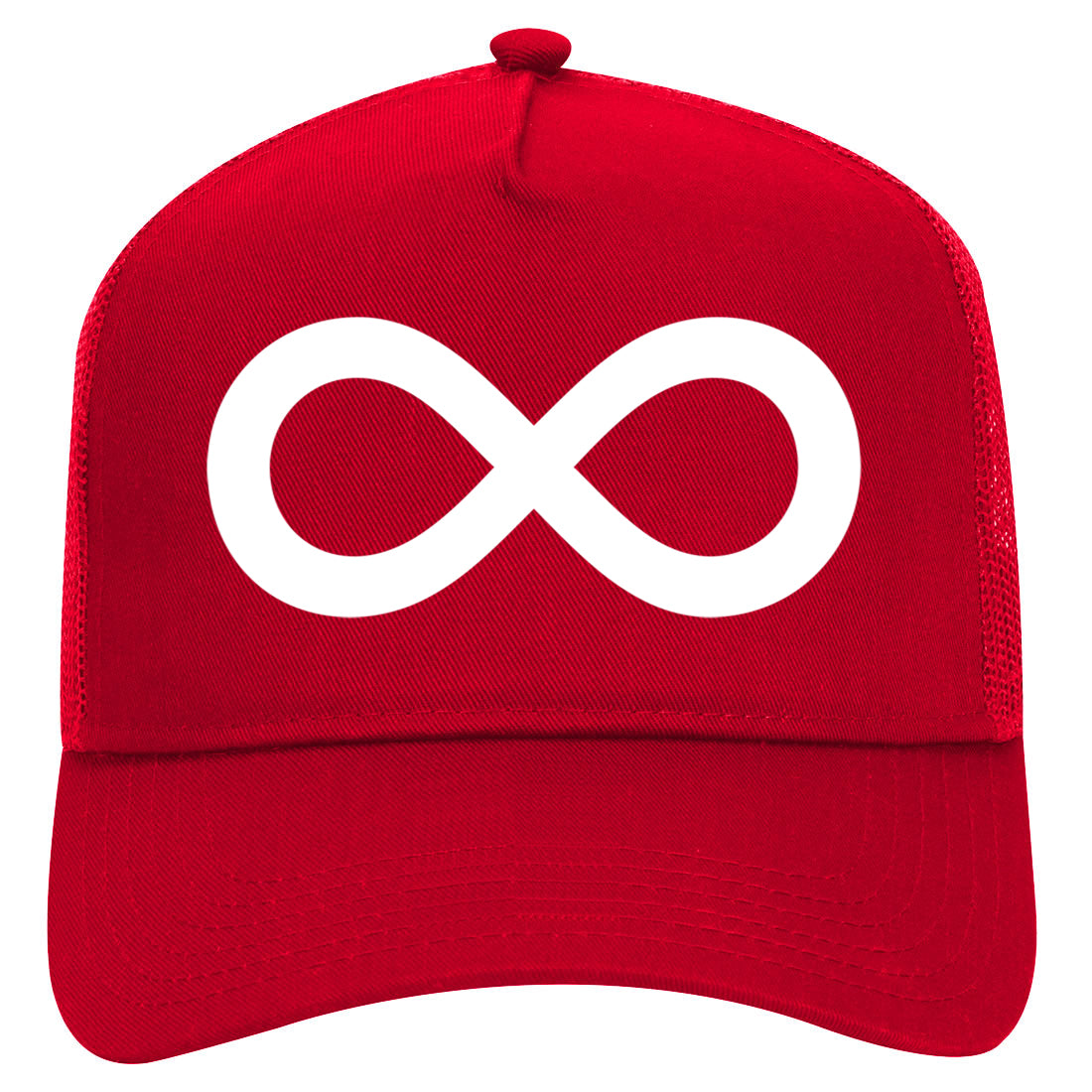 Infinity Symbol Mens Mesh Trucker Hat Red