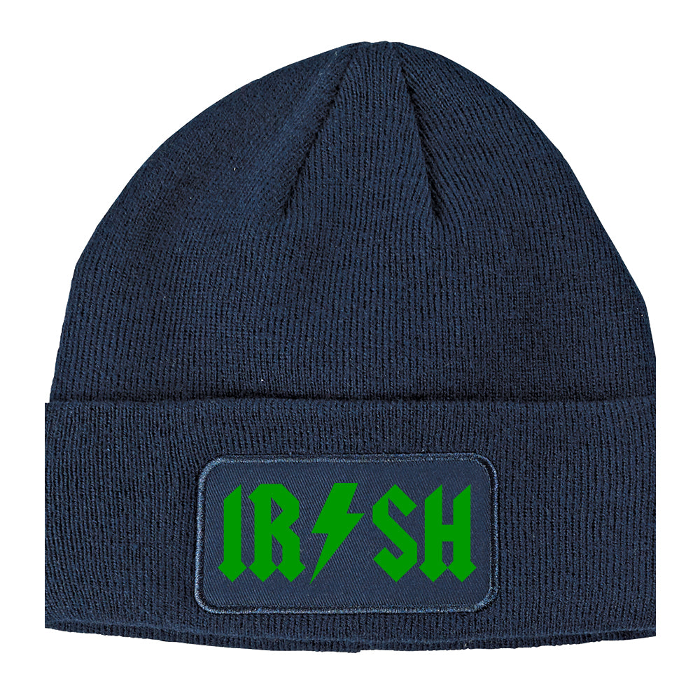 Irish Rockstar Funny Band Logo Winter Knit Adult Beanie Hat Navy Blue