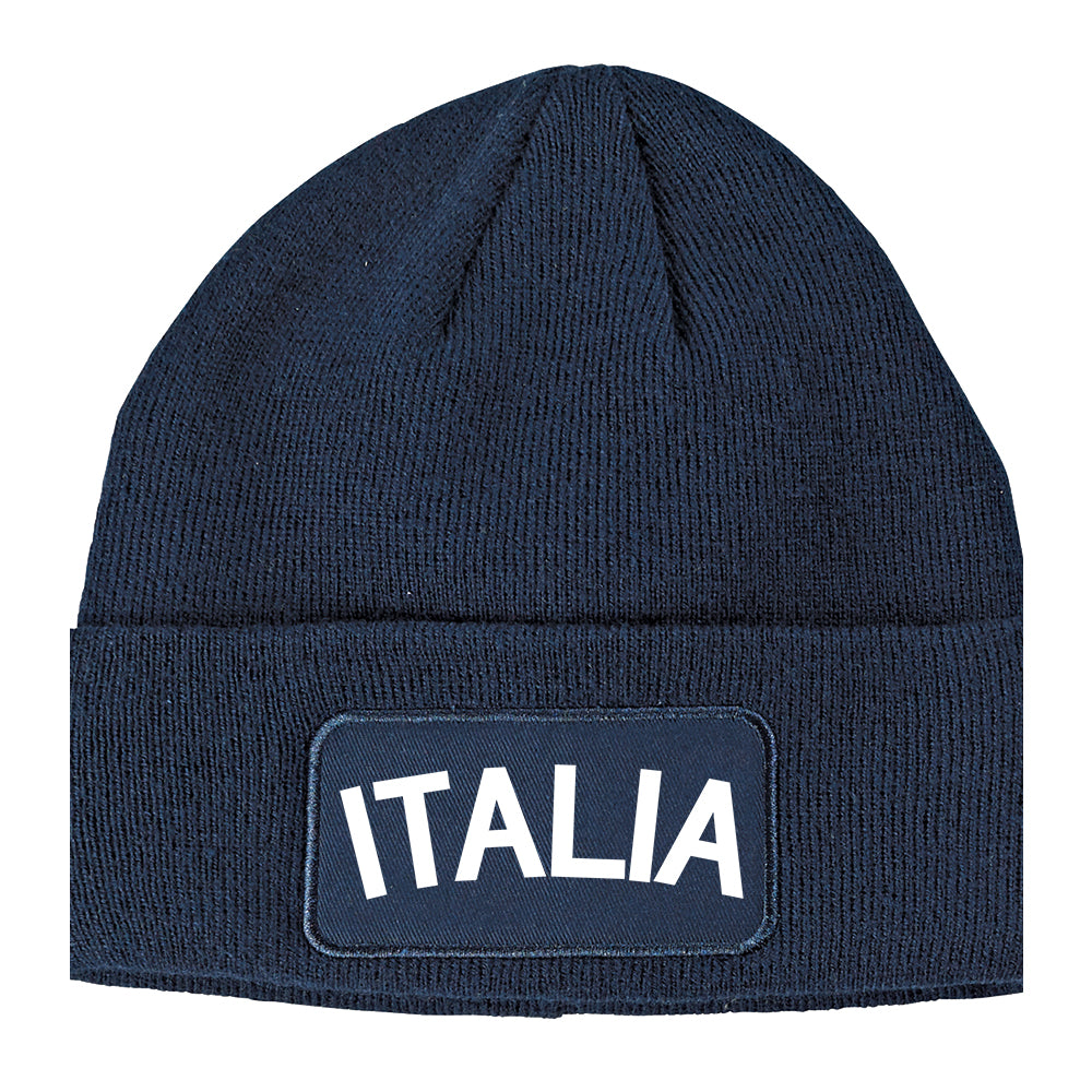 Italia Italy Arch Winter Knit Adult Beanie Hat Navy Blue