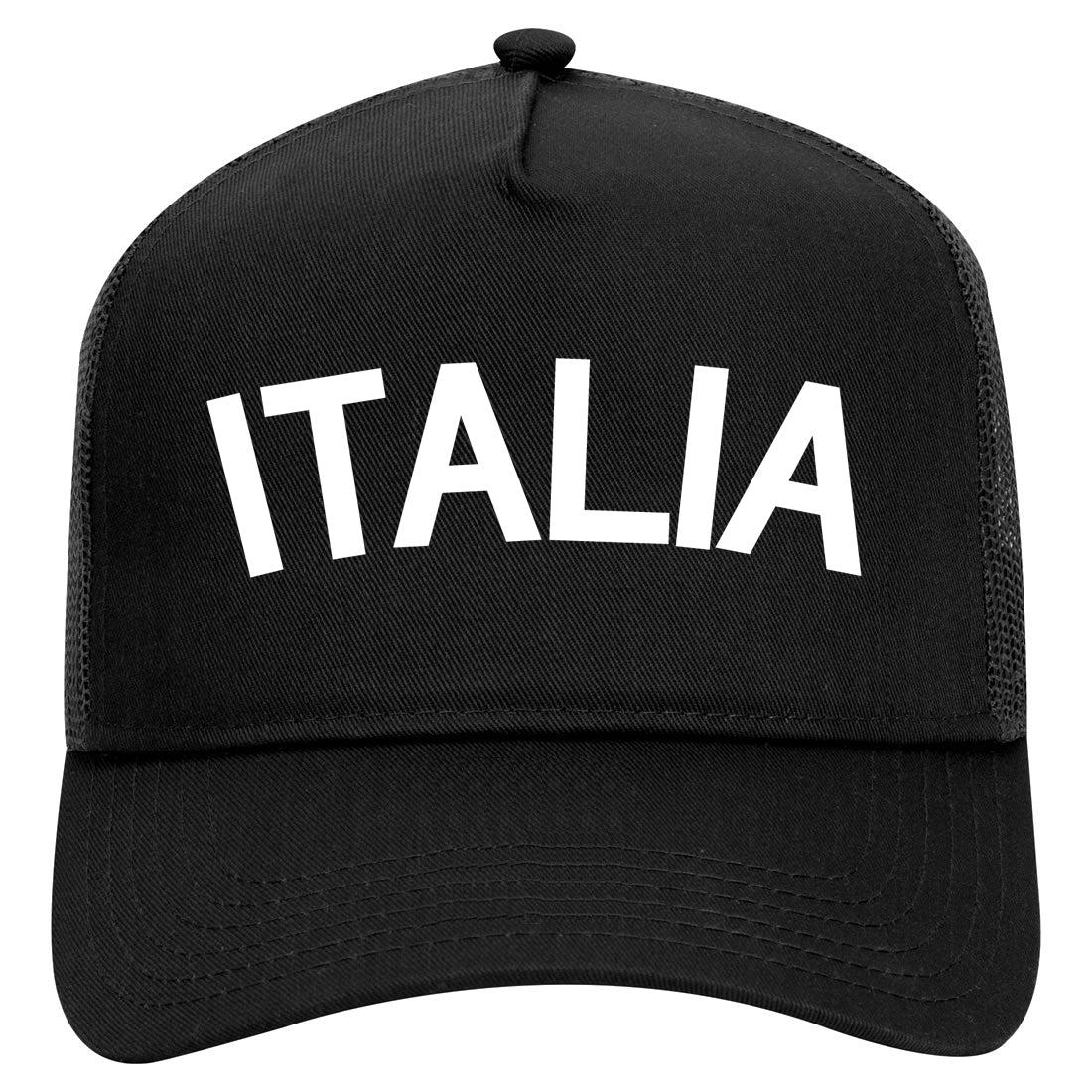 Italia Italy Arch Mens Mesh Trucker Hat Black