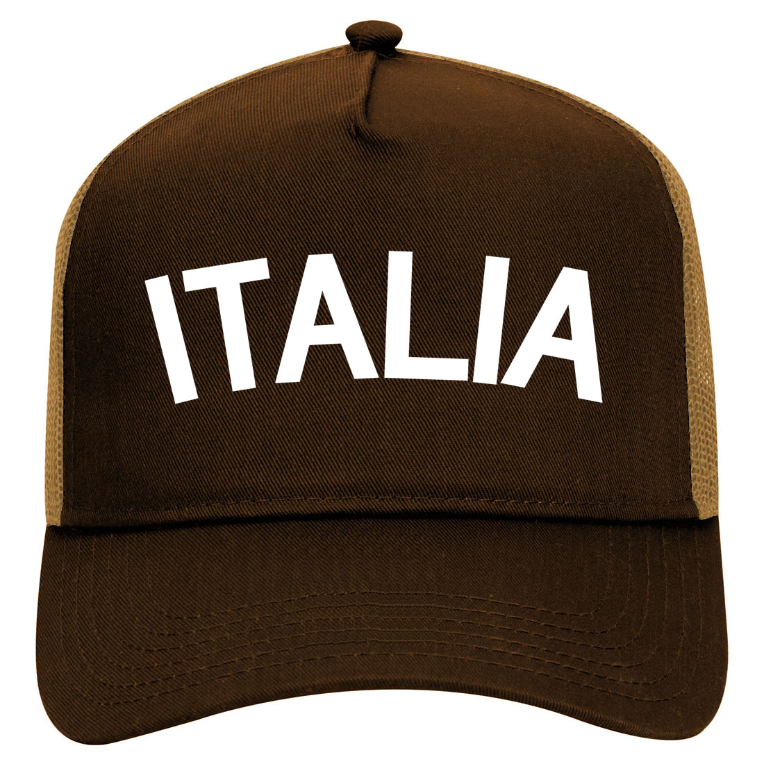 Italia Italy Arch Mens Mesh Trucker Hat Brown