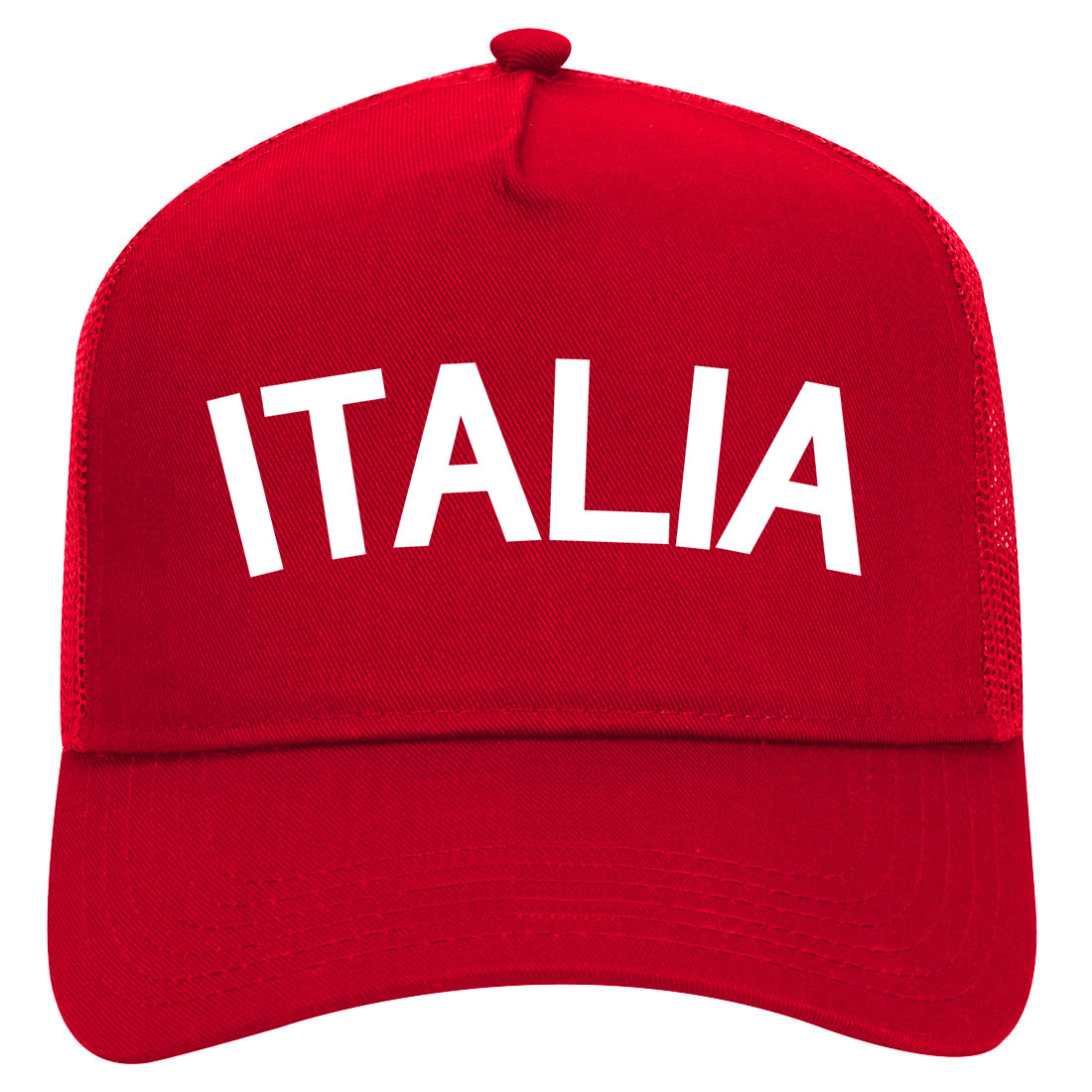 Italia Italy Arch Mens Mesh Trucker Hat Red