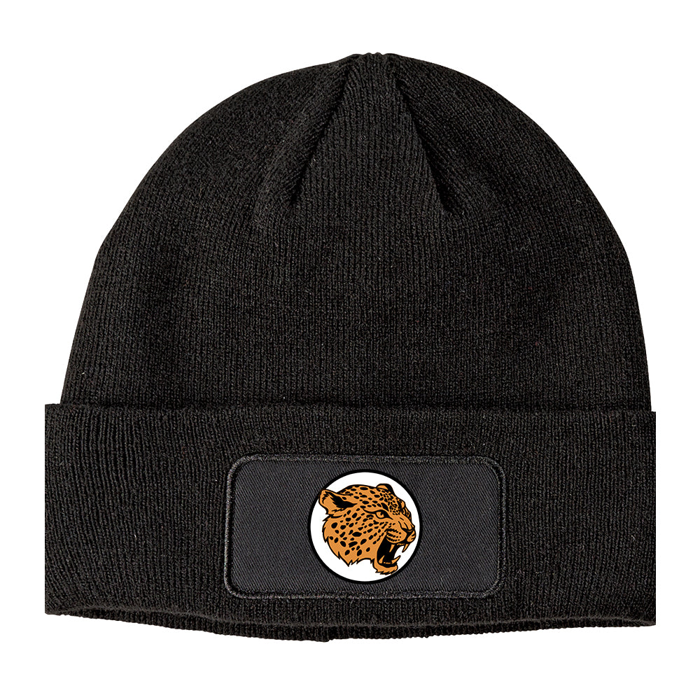 Jaguar Print Winter Knit Adult Beanie Hat Black