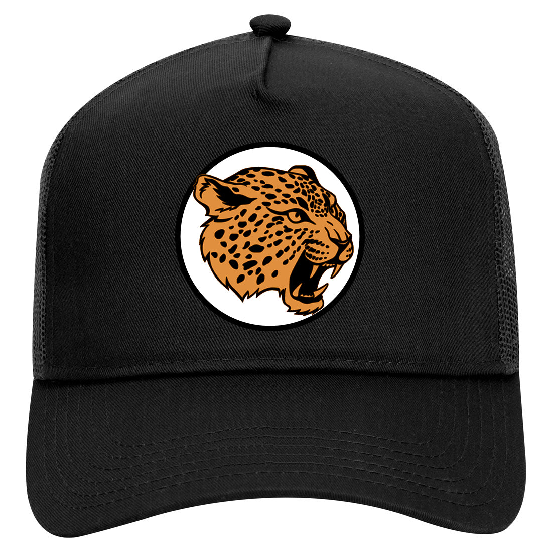 Jaguar Print Mens Mesh Trucker Hat Black