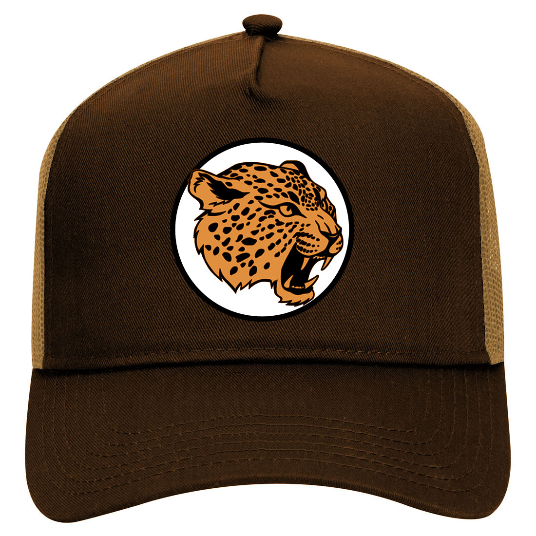 Jaguar Print Mens Mesh Trucker Hat Brown