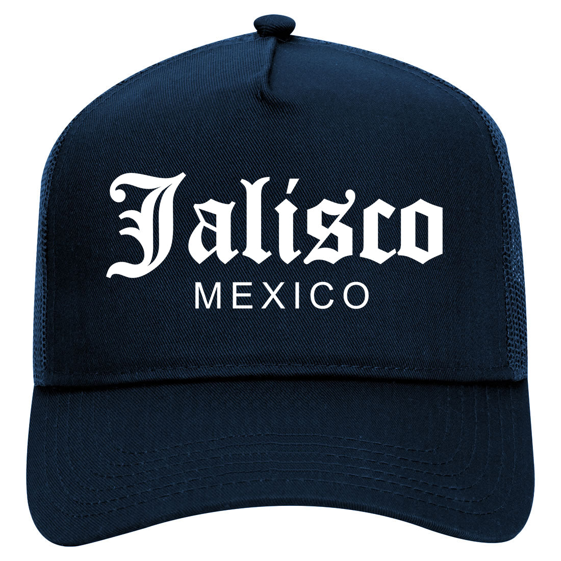 Jalisco Mexico Mens Mesh Trucker Hat Navy Blue
