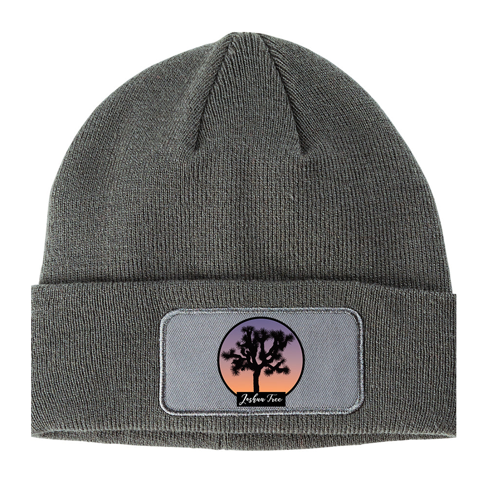 Joshua Tree Winter Knit Adult Beanie Hat Grey
