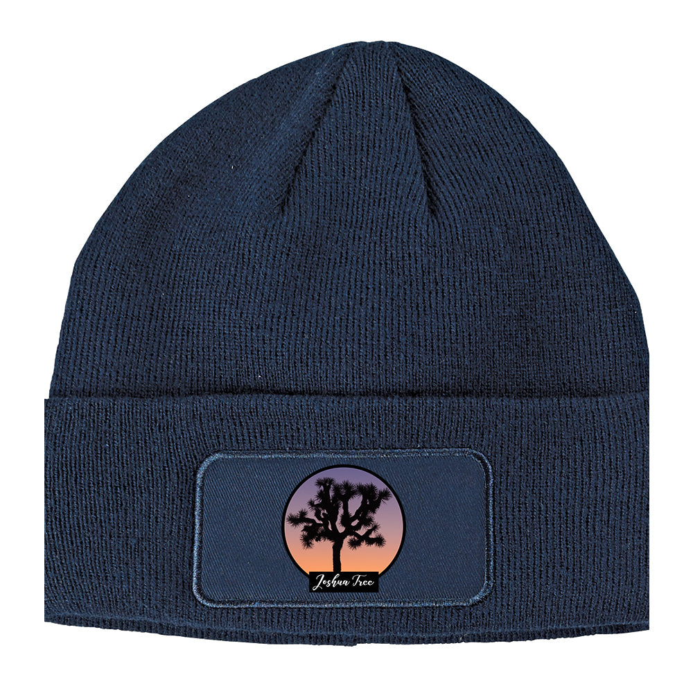 Joshua Tree Winter Knit Adult Beanie Hat Navy Blue