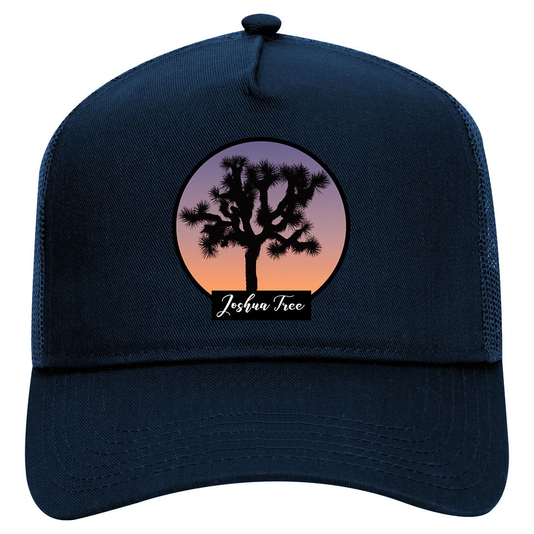 Joshua Tree Mens Mesh Trucker Hat Navy Blue