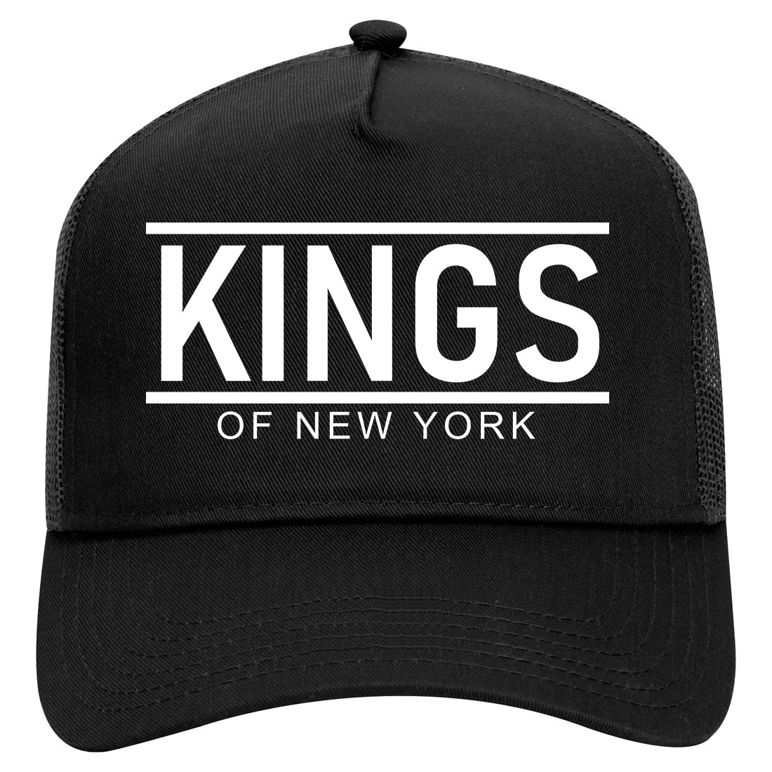KINGS Of New York Lines Mens Mesh Trucker Hat Black