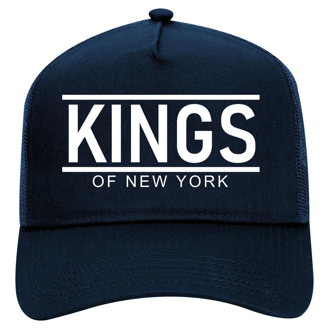 KINGS Of New York Lines Mens Mesh Trucker Hat Navy Blue