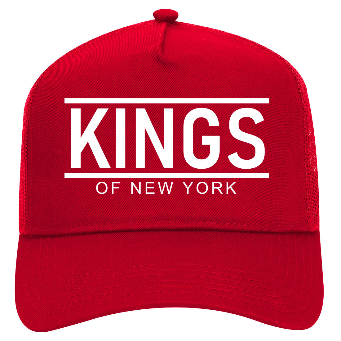 KINGS Of New York Lines Mens Mesh Trucker Hat Red