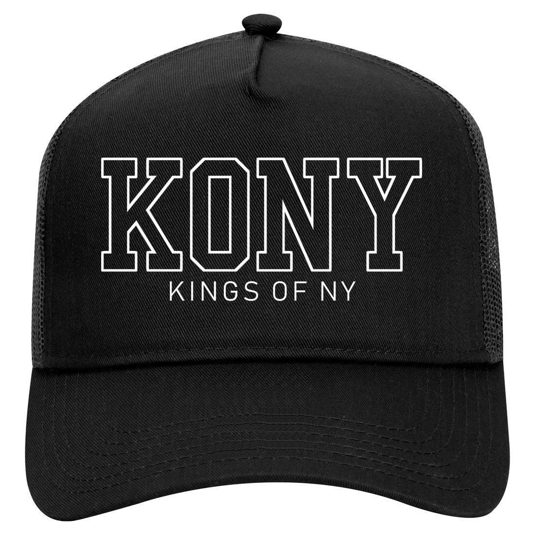 KONY College Mens Mesh Trucker Hat Black