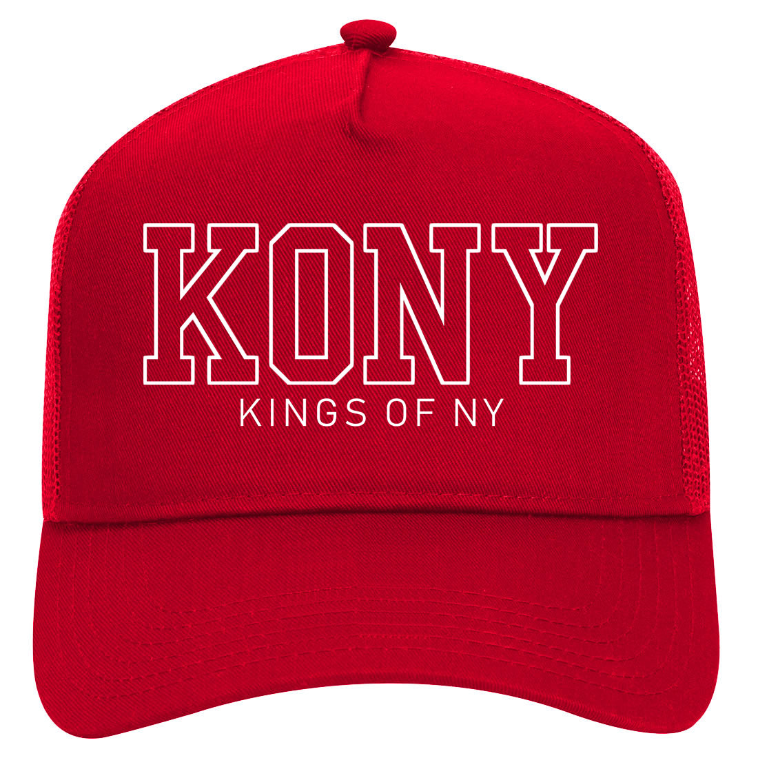 KONY College Mens Mesh Trucker Hat Red