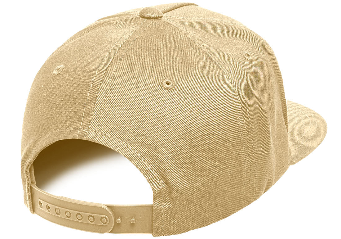 Blank Khaki Adult Men's 5 Panel Snapback Hat Back