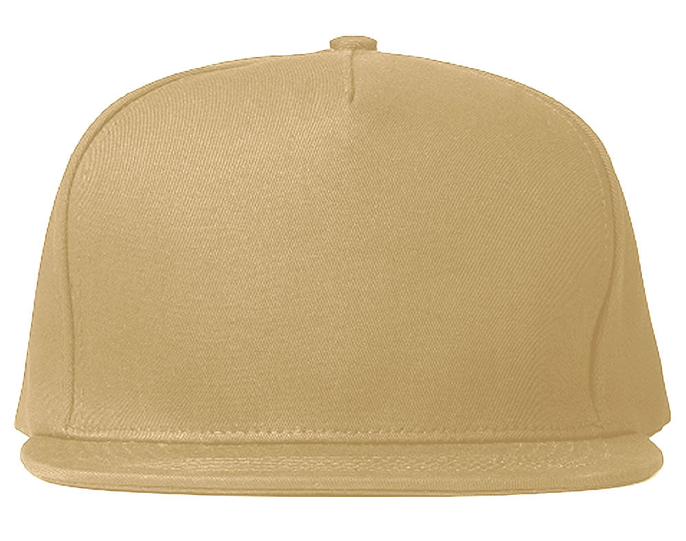 Blank Khaki Adult Men's 5 Panel Snapback Hat