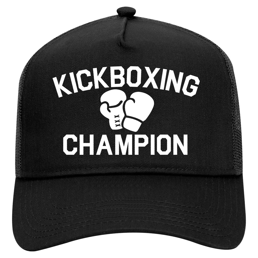 Kickboxing Champion Mens Mesh Trucker Hat Black