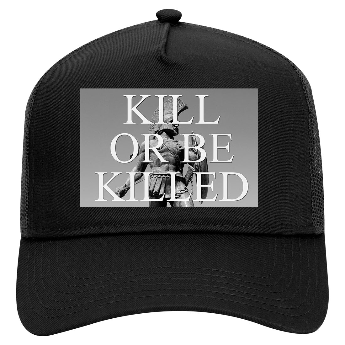Kill Or Be Killed Statue Mens Mesh Trucker Hat Black