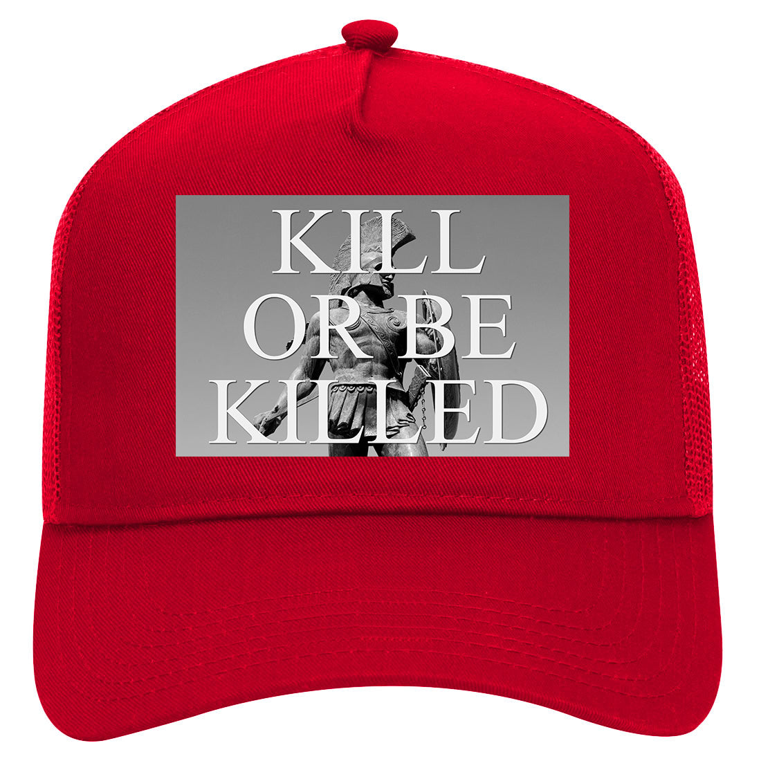 Kill Or Be Killed Statue Mens Mesh Trucker Hat Red
