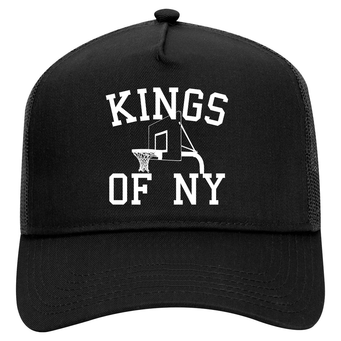Kings Of NY Basketball Hoop Mens Mesh Trucker Hat Black