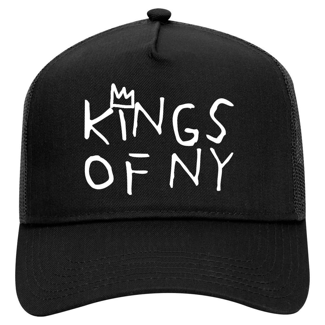 Kings Of NY Crown Basq Mens Mesh Trucker Hat Black