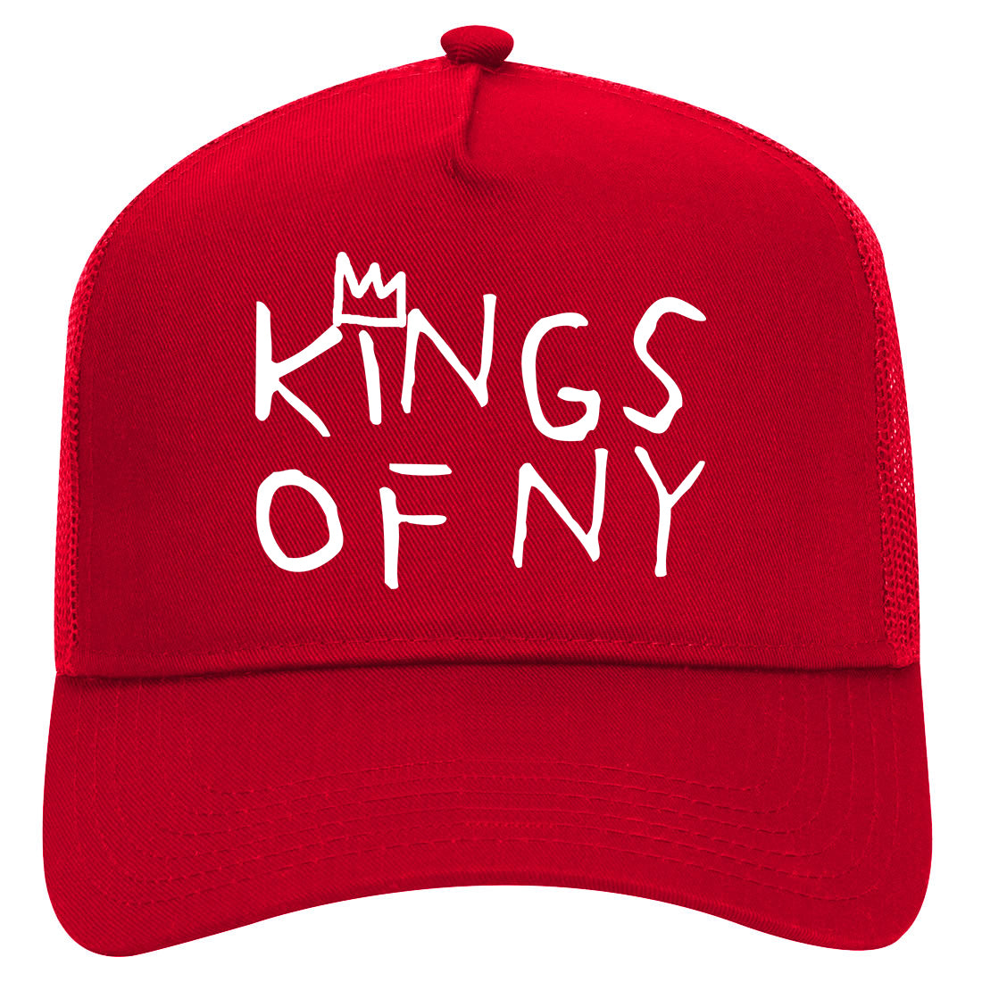 Kings Of NY Crown Basq Mens Mesh Trucker Hat Red