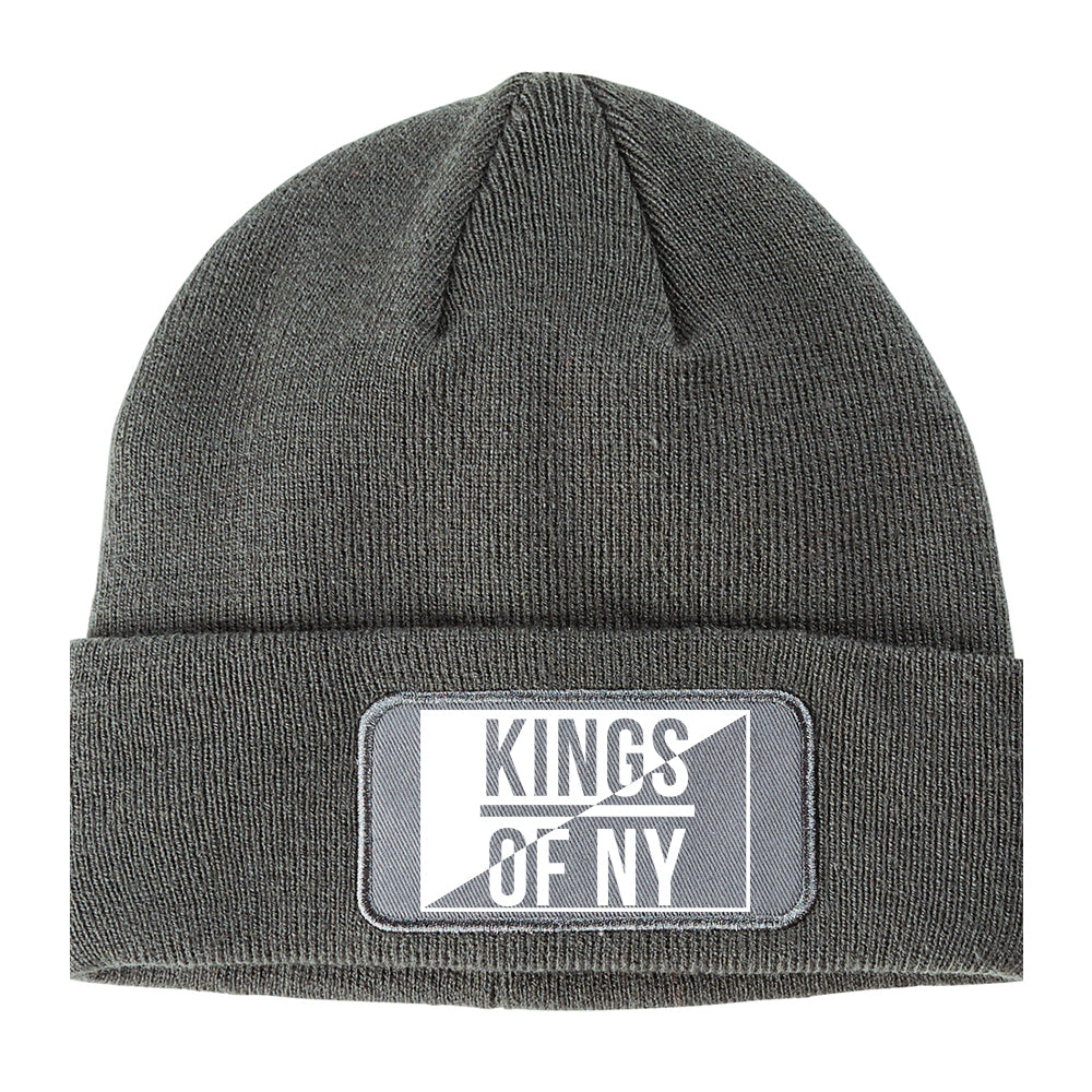 Kings Of NY Half Logo Winter Knit Adult Beanie Hat Grey
