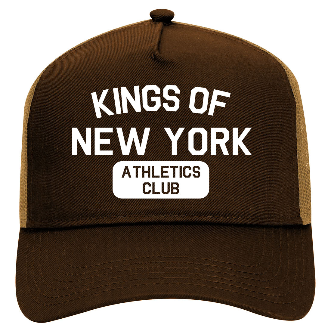 Kings Of New York Athletics Club Mens Mesh Trucker Hat Brown