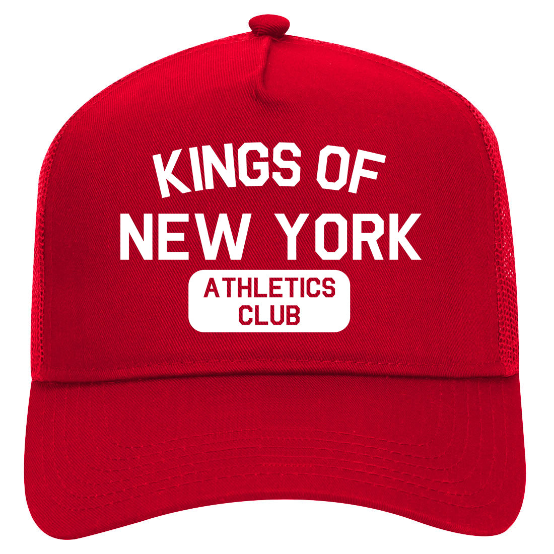 Kings Of New York Athletics Club Mens Mesh Trucker Hat Red