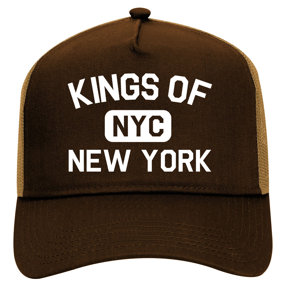 Kings Of New York Gym NYC Mens Mesh Trucker Hat Brown