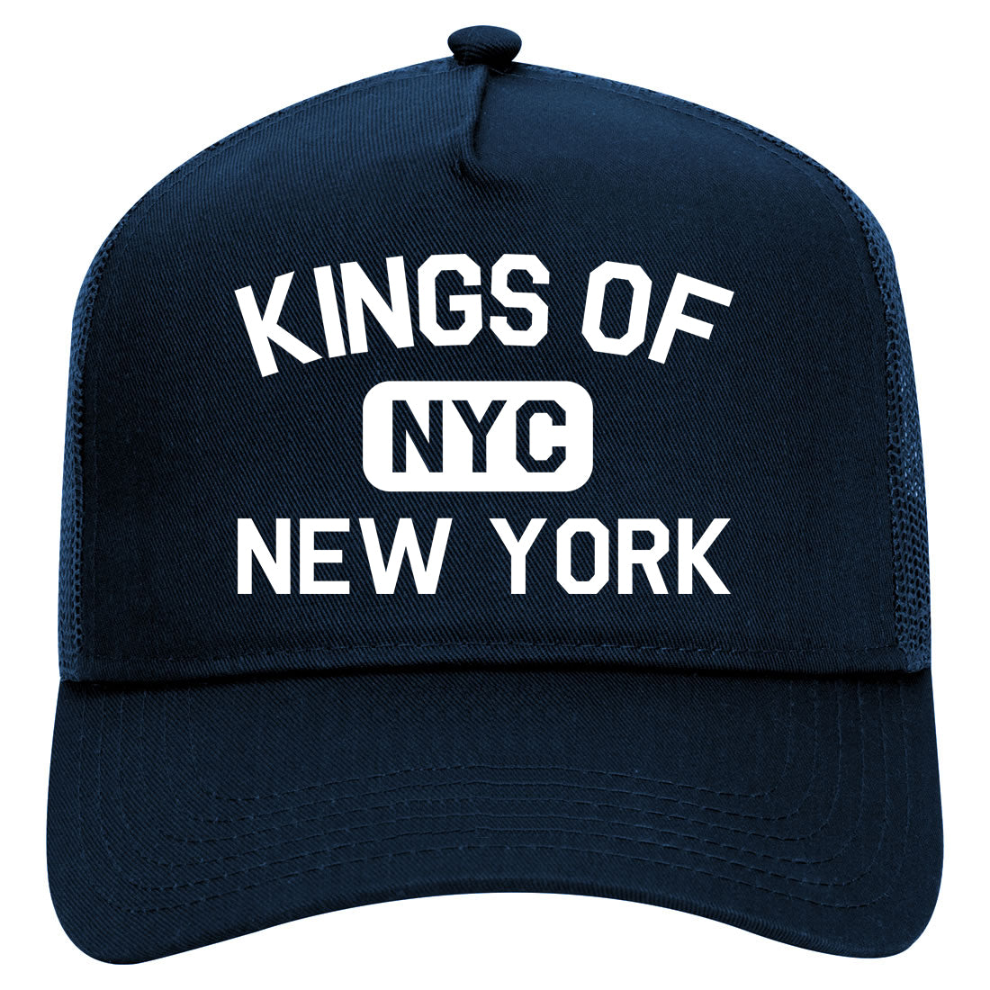 Kings Of New York Gym NYC Mens Mesh Trucker Hat Navy Blue