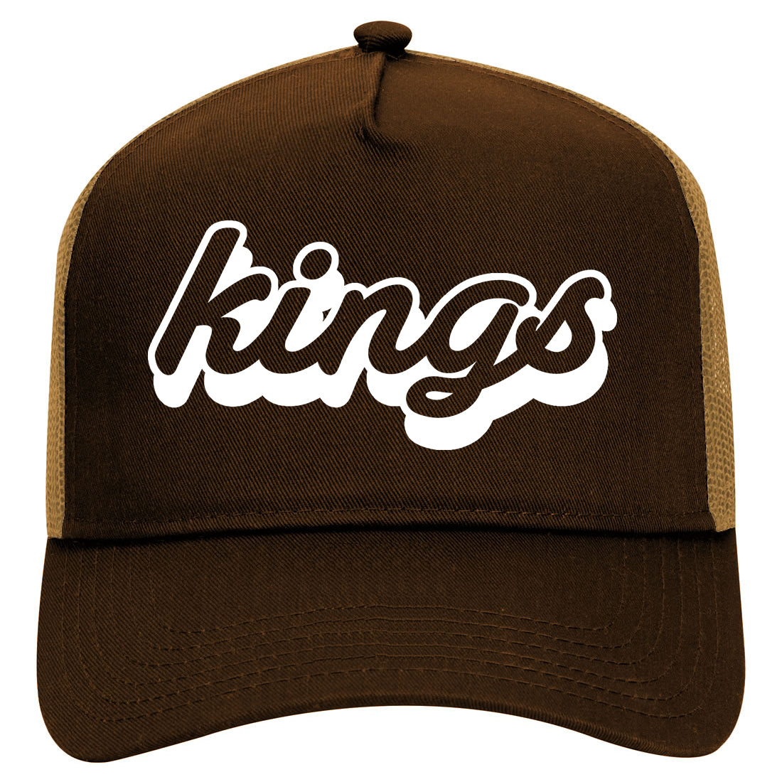 Kings Script Mens Mesh Trucker Hat Brown