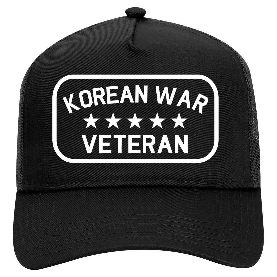 Korean War Veteran Mens Mesh Trucker Hat Black