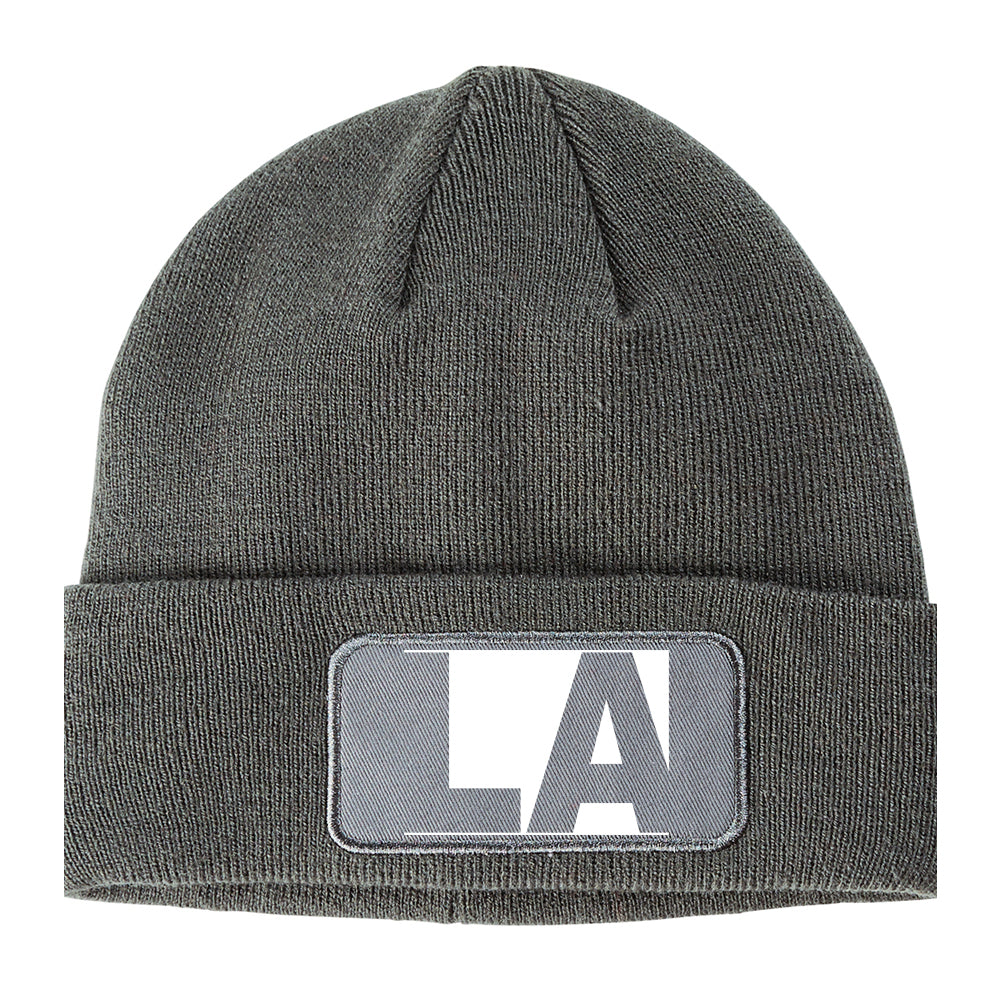 LA Block Los Angeles CA Winter Knit Adult Beanie Hat Grey