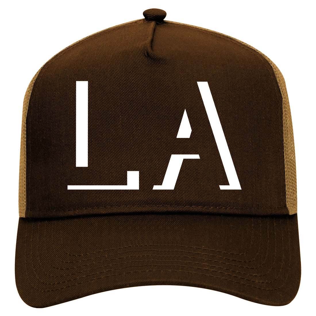 LA Shadow Los Angeles CA Mens Mesh Trucker Hat Brown