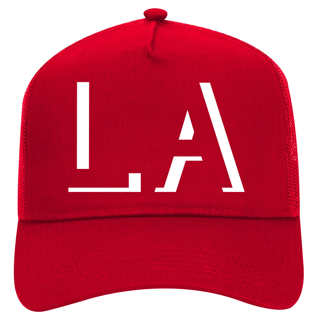 LA Shadow Los Angeles CA Mens Mesh Trucker Hat Red