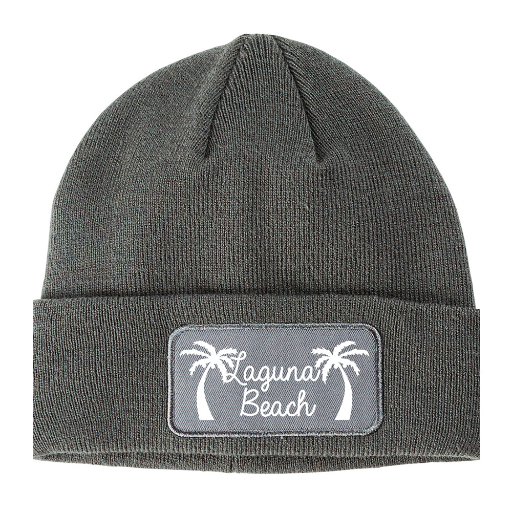 Laguna Beach California Winter Knit Adult Beanie Hat Grey