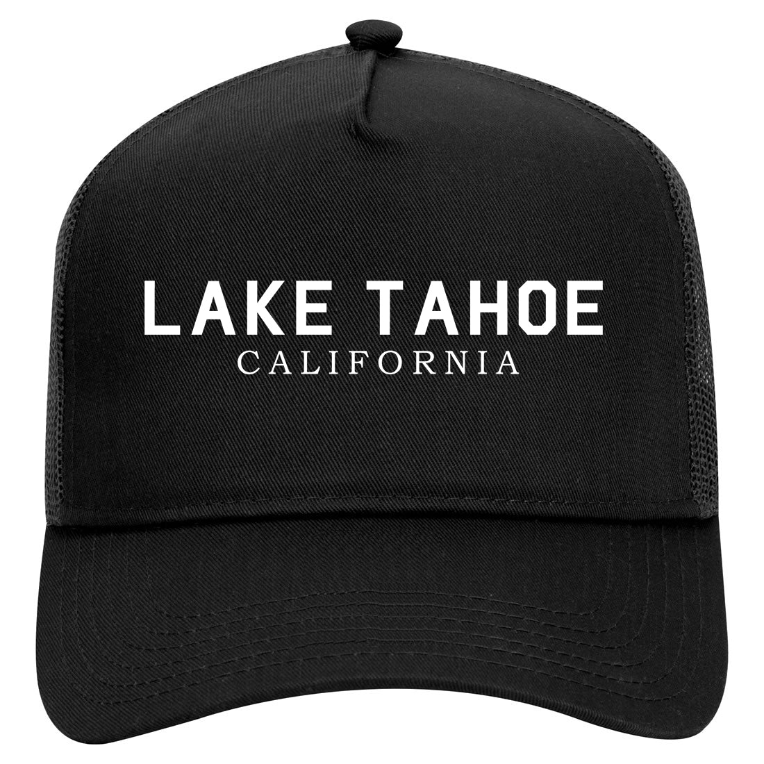 Lake Tahoe California Mountains Mens Mesh Trucker Hat Black
