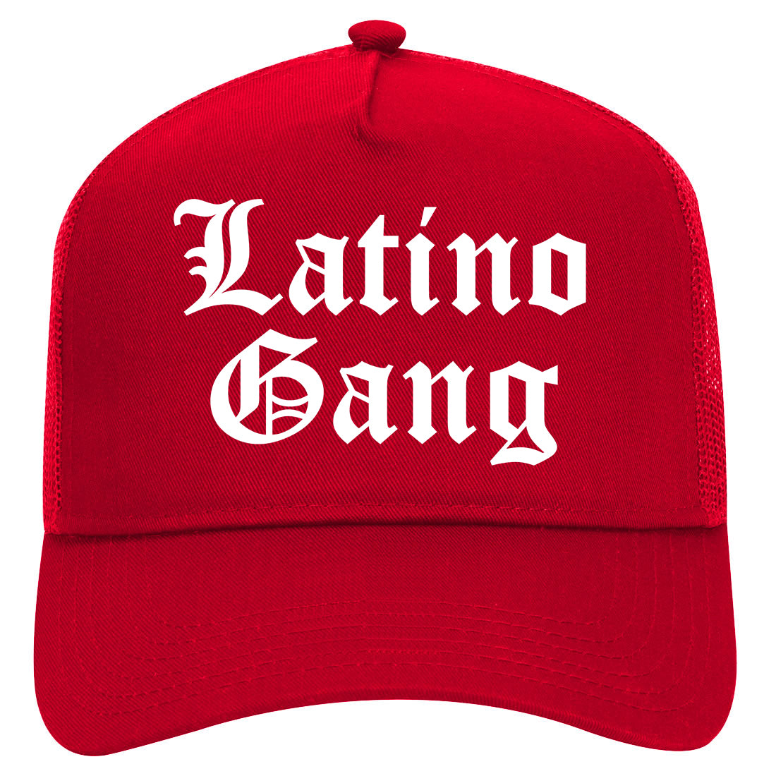 Latino Gang Mens Mesh Trucker Hat Red