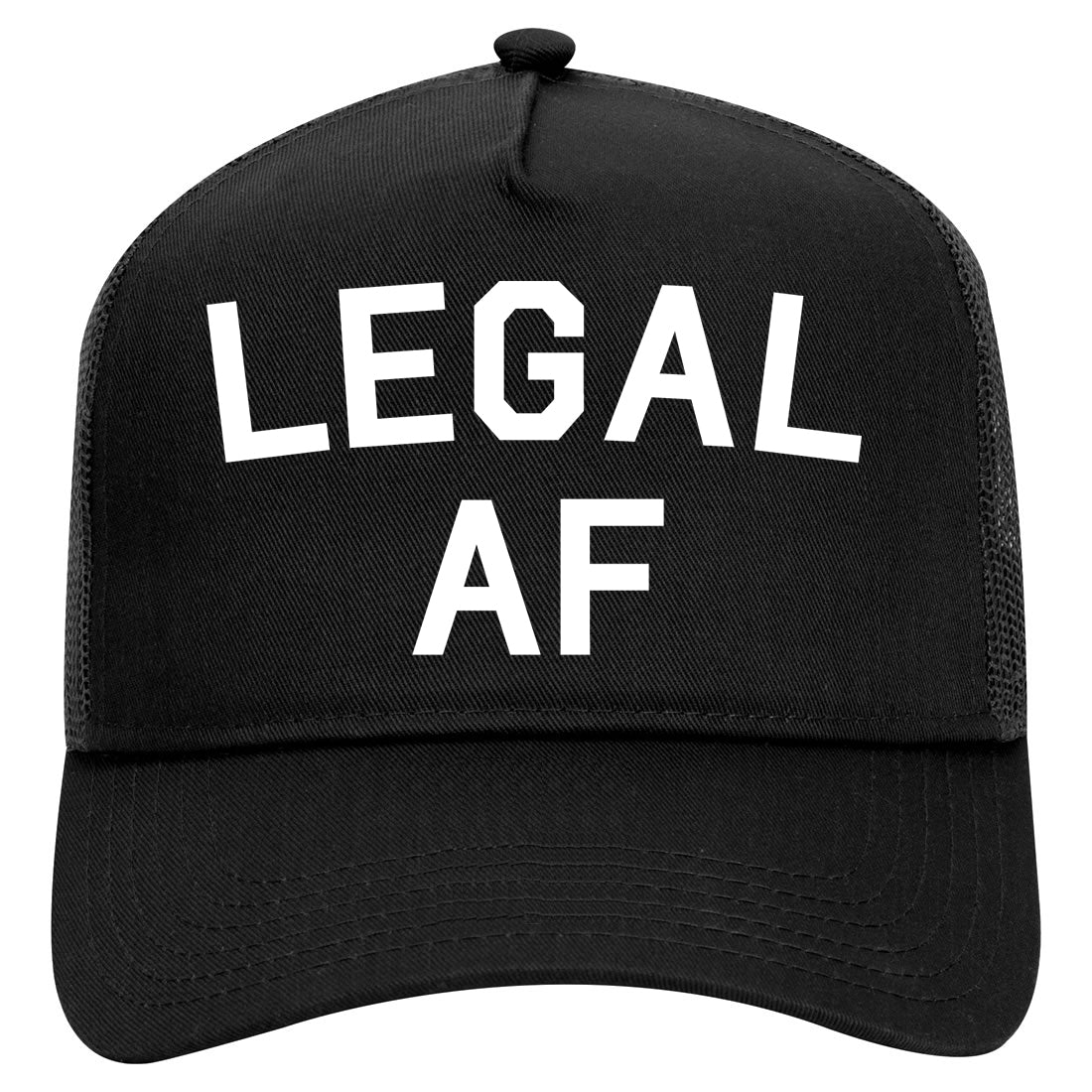 Legal AF 21st Birthday Mens Mesh Trucker Hat Black