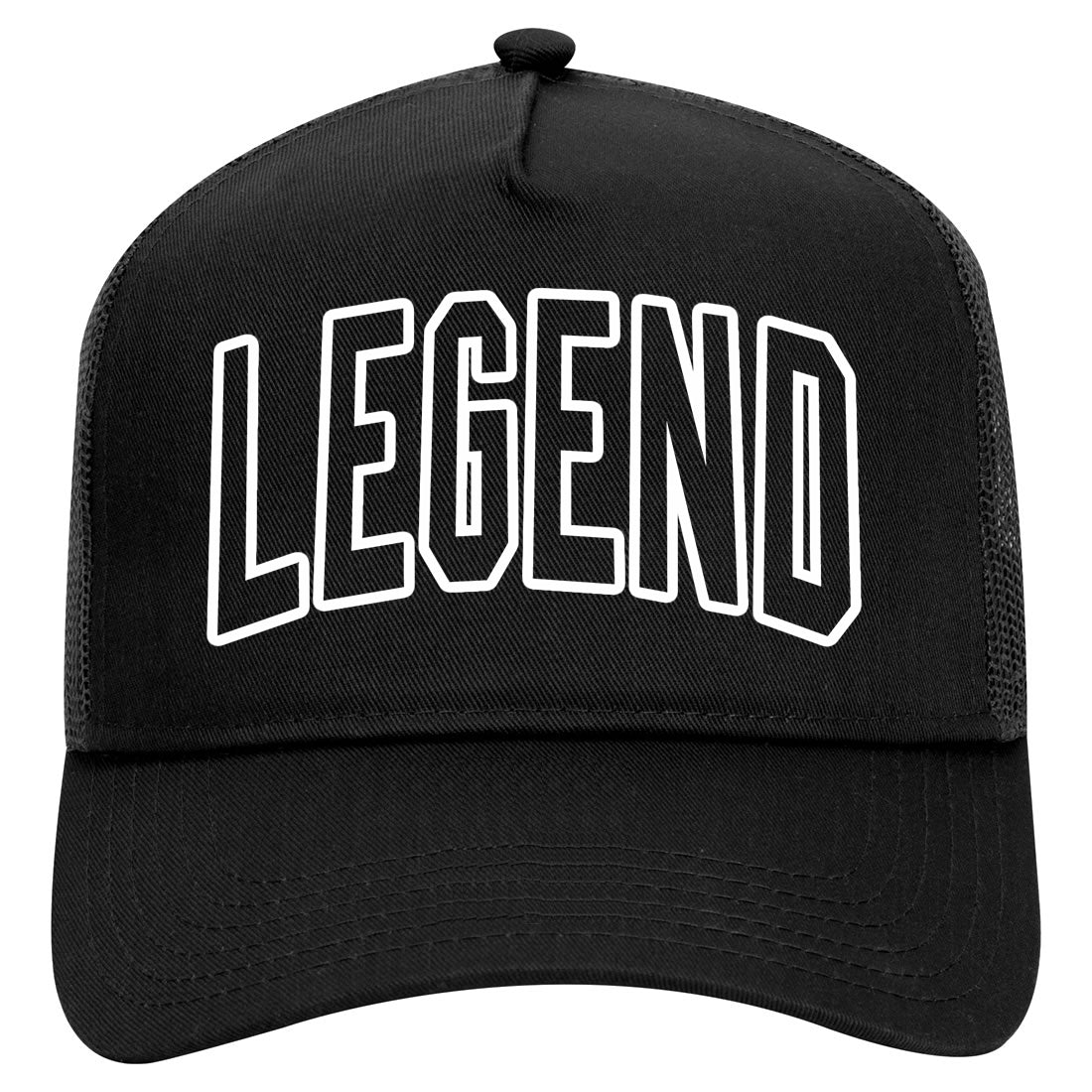 Legend Outline Mens Mesh Trucker Hat Black