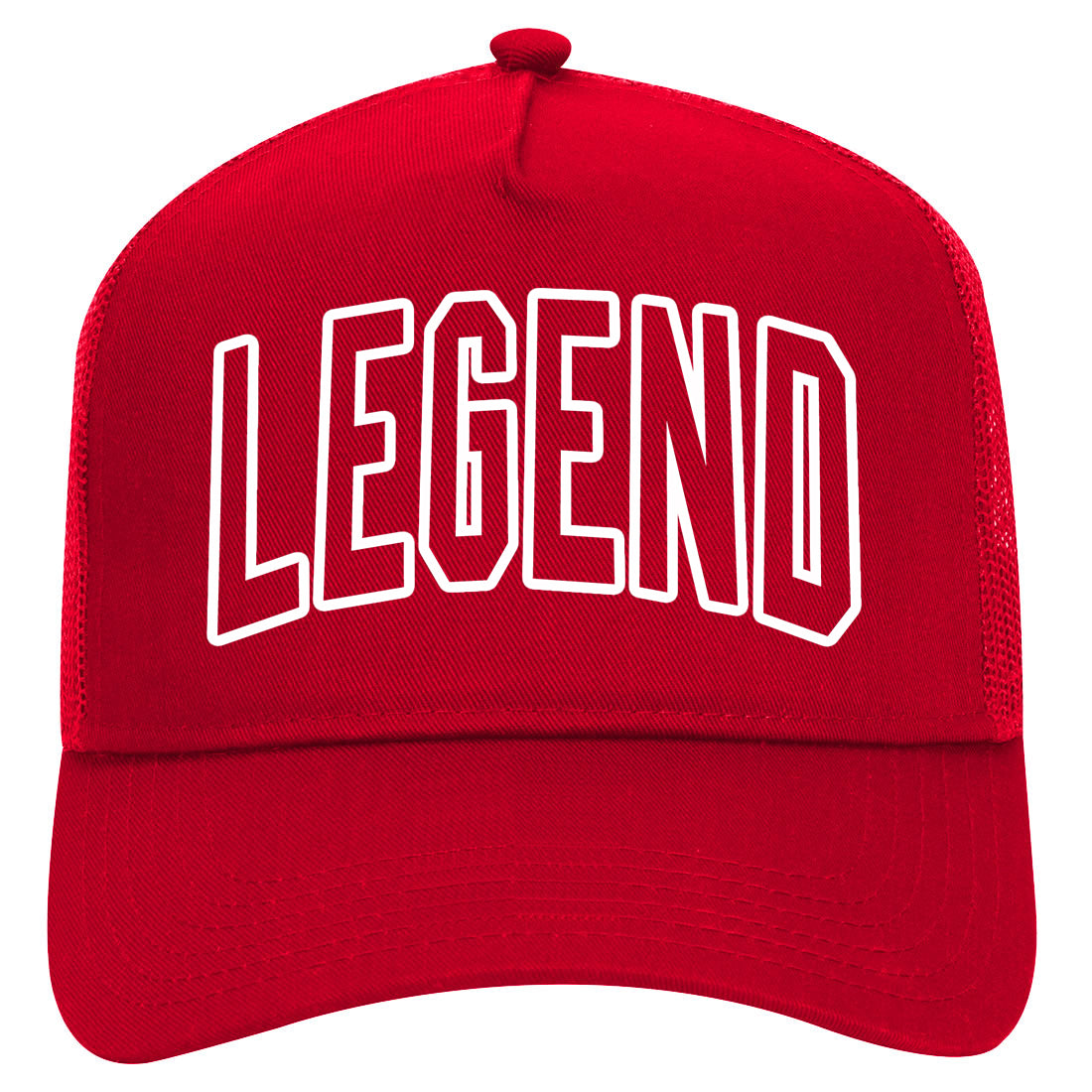 Legend Outline Mens Mesh Trucker Hat Red