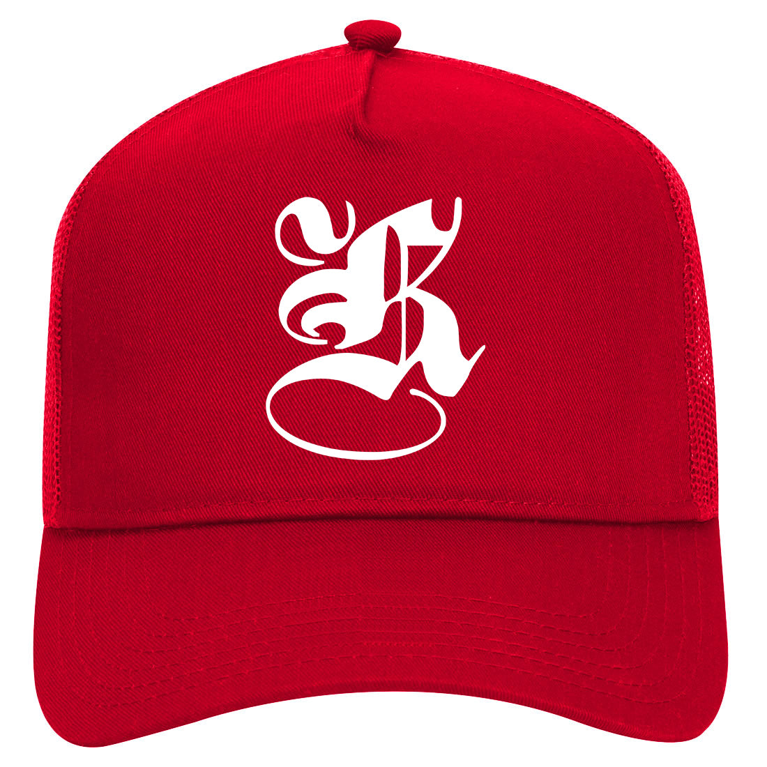 Letter K Old English Retro Adult 5 Panel Mesh Trucker Hat – KINGS OF NY
